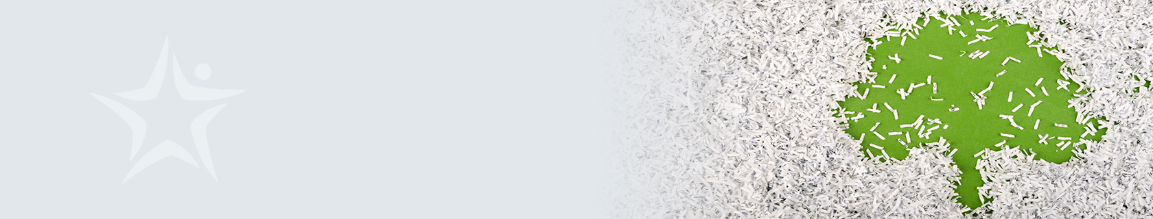 Shred Day 2026 with shredded paper and green tree